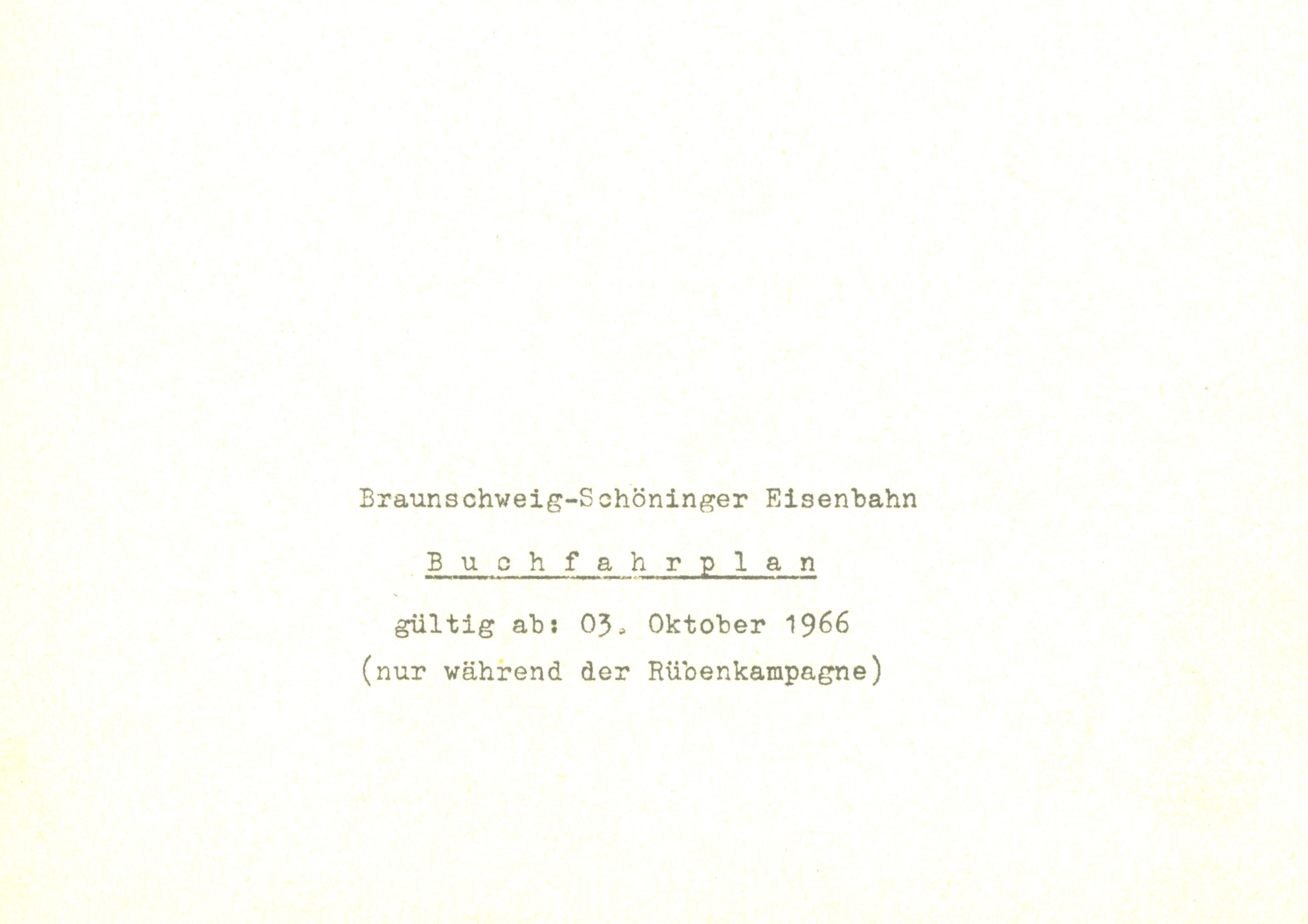 Buchfahrplan 1966